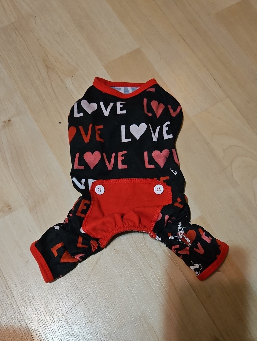 Pet Black & Red 'LOVE' One-Piece Romper
